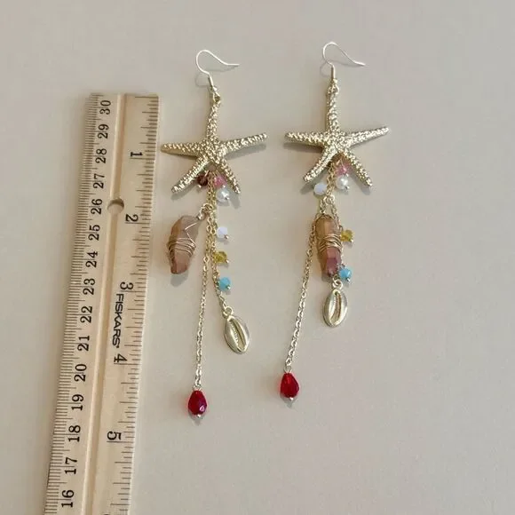 Starfish Dangle Earrings N1307 - Picture 5 of 5